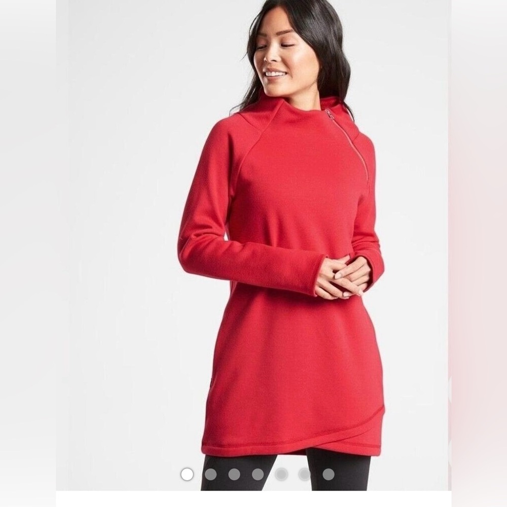 Athleta Vibrant Red Fleece Jacket
